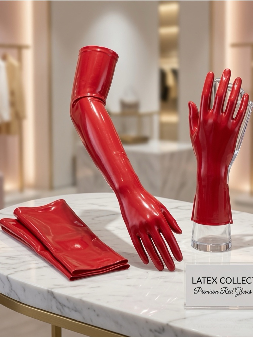 Premium Red Latex Gloves - Women Accessories all sizes